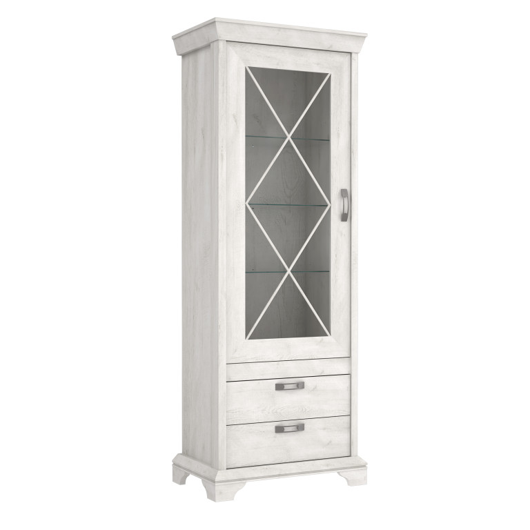 Vitrine Kleo - Pinia Weiss - inkl. Beleuchtung