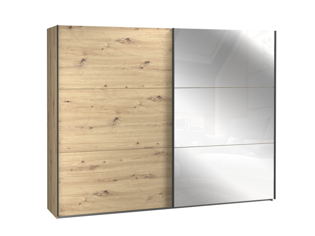 Schwebetürenschrank Travis - Artisan Eiche - 1 Spiegeltür