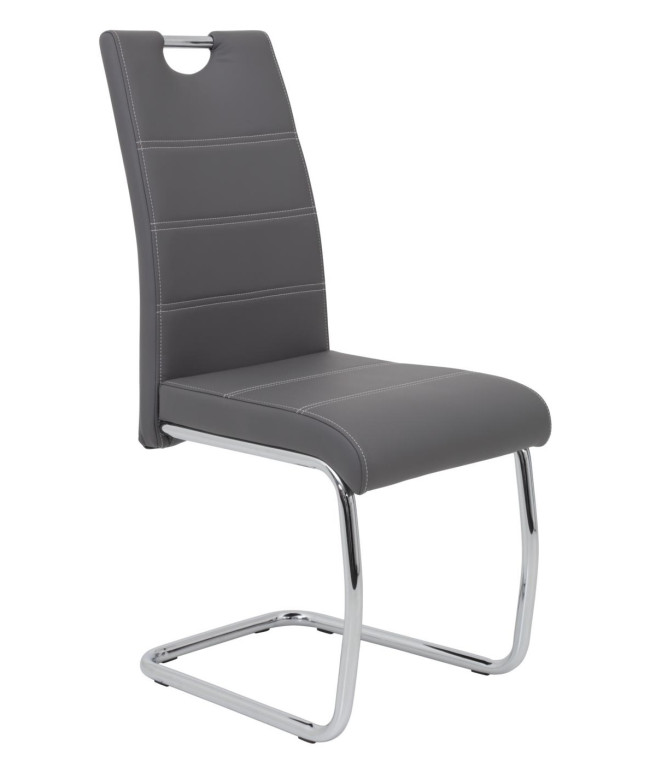 Schwingstuhl Lory - Lederoptik grau - belastbar bis 120 kg