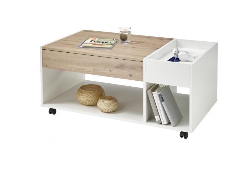Couchtisch Elfi - mit 1 Schubkasten und Rollen