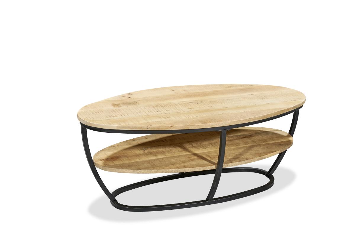 Couchtisch Jeniece 2 - mit Ablage - aus Mangoholz