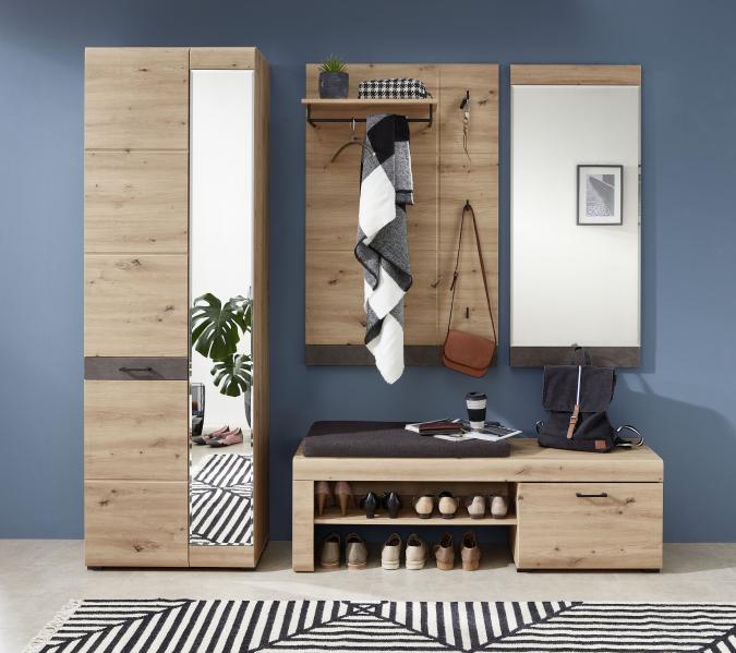 Garderobe Wally - Artisan Eiche/Abs. Roxy Steinoptik